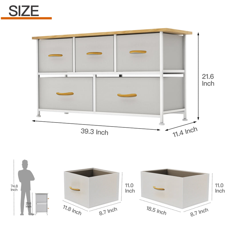 Drawer Storage Chest (5 Drawers Maple)