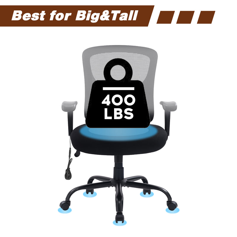 Mesh Massage Office/Home Chair-Big & Tall 400lbs - bigroofus